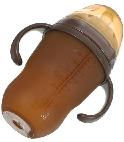 WEKADRIN Silikon Babyflasche 250ml mit Nanobeschichtung Bruchsicher Weich Frei mit Griffen für Neugeborene und Säuglinge Anti Kolik Trinkflasche für Babys