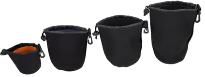 COHEALI Cámara para Fotógrafos para Profesionales y Portátil Aficionados Estuche Lentes de Negro de Neopreno 4 Unidades, Protección contra Diseño Arena