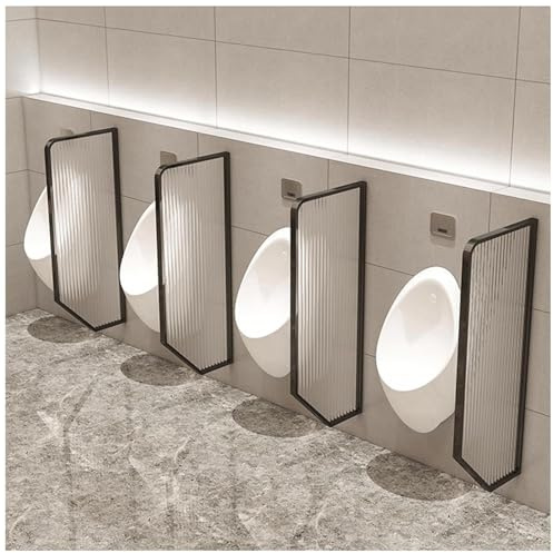 Urinaltrennwand, Urinalabtrennung Aus Gehärtetem Glas, Wandmontierte, Wasserdichte Sichtschutzwand für Herrenurinale mit Edelstahlrahmen, Wc-Trennwand