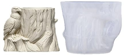Obotsnoi Moule en silicone pour pots de fleurs, vases, plâtre, ciment - Moules à oiseaux et arbres époxy pour supports