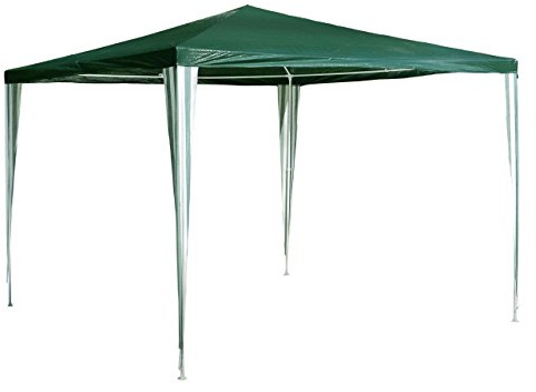 Nexos GM36002 PE-Pavillon Partyzelt für Garten Terrasse Markt Camping Festival als Unterstand und Plane, wasserdicht 3 x 3 m grün