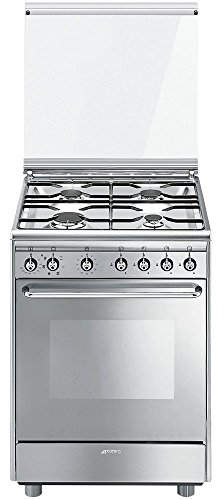 SMEG CX60SV9 Estetica Classica Cucina a 4 Fuochi Gas Forno Elettrico Multifunzione Classe A Dimensione 60 x 60 cm Colore Inox