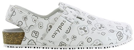 Oxypas BiancaS3601wht Bianca SRC Bio Arbeitsschuhe mit Riemen, Grau (Grey Patterned), 41 EU