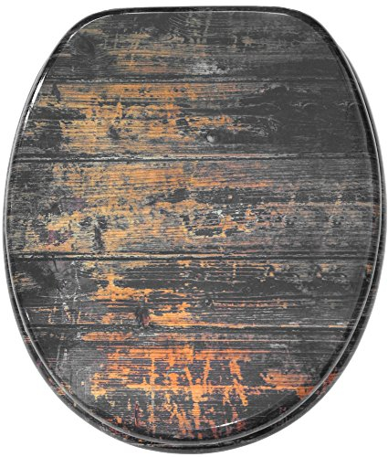 Sanilo WC Sitz mit Absenkautomatik, hochwertiger Toilettendeckel, einfache Montage, stabile Scharniere, Vintage