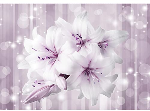 Runa Art Fototapete Blumen Lilien Modern Vlies Wohnzimmer Schlafzimmer - Made in Germany - 308 x 220 cm Violett 9425010b