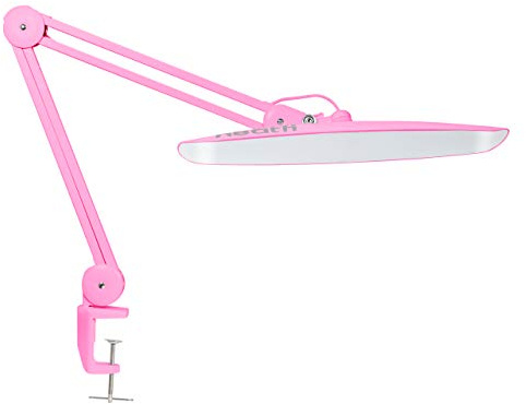 Lámpara LED de Escritorio Neatfi XL 2200 Lúmenes 24W – Iluminación de Tareas Sin Sombras | Atenuación de 4 Niveles | Uso en Oficina en Casa y Manualidades | Cabezal de 51 cm de Ancho (Rosa, Sin CCT