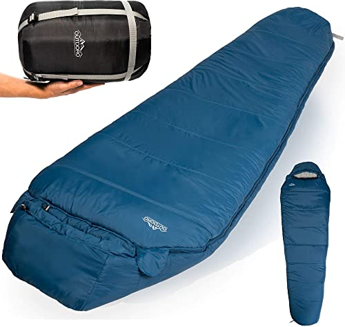 Outdoro Schlafsack 3-4 Jahreszeiten für Outdoor & Camping im Frühling, Herbst & Winter - für Erwachsene Damen & Herren