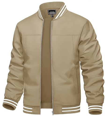 TACVASEN Mens Lightweight Jackets Casual Stylish Men's Jackets With Inside Pockets Men Flight Bomber Coat Windbreaker Jacket Lightweight