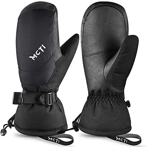 MCTi Ski Mittens Down Mittens Waterproof Touch Screen Winter Snow Mitt for Women