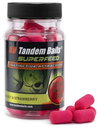 Tandem Baits Karpfen Futter Angelfutter Pop Ups Fluo Mini Dumbells Floating Heilbutt Und Erdbeere