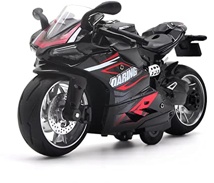 CYYSFIVQZ Toy Motorcycle,Pull Back Motorcycle Toy with Sounds and Lights,1:12 Scale Motorcycle Model Toy for Kids, Pull Back Vehicle for Age 3+ Year Old Birthday Christmas Party Supplies (Black)