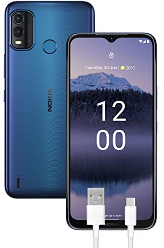 Nokia G11 Plus Smartphone 4G 64 Go, RAM 4 Go, double caméra 50 MP, écran HD+ 6,5, Android 12, batterie avec 5000 mAh, double SIM, bleu, version avec câble USB Type C extra 1 m