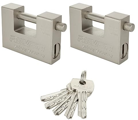 VIDETOL 2 Pcs Container Padlock with Keys, 90mm Heavy Duty Security Padlock, 12mm Thick Shackle, Anti Drill Cylinder, Steel Padlocks for Containers, Door, Sheds, Lockers, Gates and Warehouses