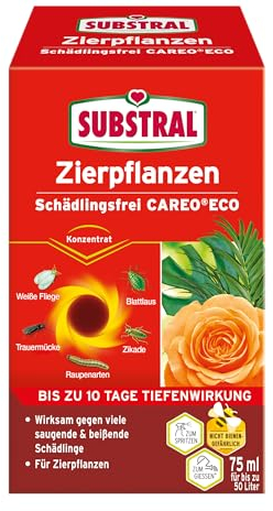 Substral Zierpflanzen Schädlingsfrei Careo Eco Konzentrat, 75 ml - gegen Weiße Fliege, Blattlaus, Trauermücke, Zikade, Raupenarten, u.a.