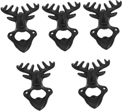 IMIKEYA Lot De 5 Bouteilles Murales Robustes En Métal Avec Bois De Cerf Compactes Portables Et Multi-usages Pour Vin Bière Soda