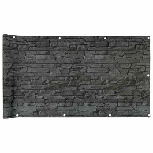 vidaXL Paravento da Giardino con Aspetto Pietra Grigio 700x90 cm PVC, Rotolo di Recinzione, Striscia di Recinzione, Recinzione da Balcone