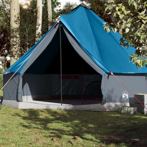 Tipi-Familienzelt 10 Personen Blau Wasserdicht, CIADAZ Caming Zelt, Camping Tents, Camping-Zelt - 94595