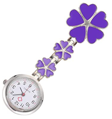 WRITWAA 3 STK Schwesterntisch Taschenuhren für Schwesternuhren für Damen Pflege giteer Safe Herzform Digitaluhr Krankenschwester Uhr Krankenschwester Miniuhr Zinklegierung Violett