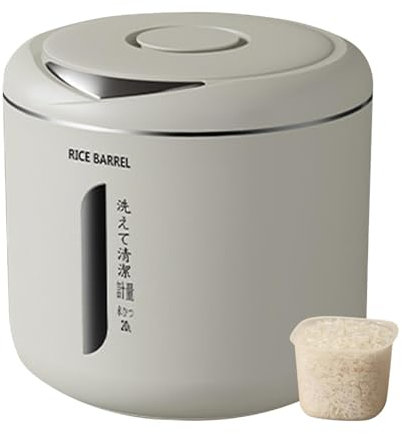 Grain Storage Box | 10/20KG Large Capacity Rice Storage Container | Airtight Rice Container | Moisture Proof Rice Barrel | Rice Dispenser | Kitchen Dry Food Storage Bin for Cereal, Flour, Oatmeal