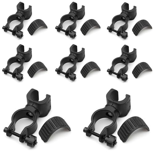 YFPOPONE 8 Stück Krückenhalter,Stockhalterung für Rollator,360 Grad Drehung Sichere Stabile Rollstuhlzubehör,Stockhalter für Rollator,Krückenhalter für Unterwegs,Gehstock Halterung für Rollstuhl