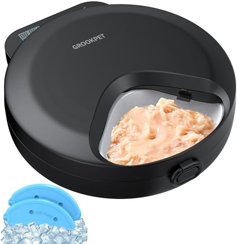 Distributore Automatico Cibo Gatti Umido: Dispenser Cibo Gatti con Timer Programmabile - Mangiatoia Crocchette Gatto senza Fili - Dosatore per Piccola Cani a Batteria -Erogatore 4 Pasti a Refrigerante