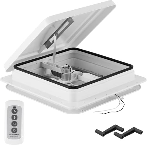 YUCHENGTECH Ventilatore da Tetto per Roulotte 14 Ventilatore per Camper 12V Ventilazione da Tetto con Telecomando, Basso Rumore, Impermeabile per Camper, Roulotte, Rimorchi