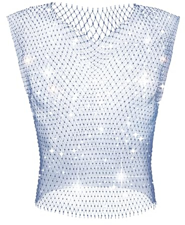 GENEMEN Strass-toppar, fisknät, linne, ren skjorta | Strasväst för män glitter topp nätväst rave genomskinlig väst paljetter topp
