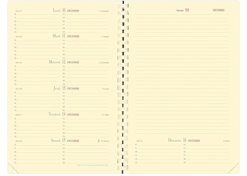 Quo Vadis - Kalendereinlagen – Spiralbindung – 2026 – Note 15 S Prestige – Wochenkalender – Französisch – Mitte Dezember bis Dezember – 10 x 15 cm
