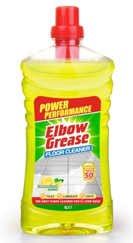 Elbow Grease Concentrated Floor Cleaner | Makes Up To 50 Litres | Suitable for Tiles, Laminate & Vinyl Flooring (Lemon, 1L)