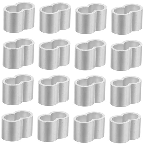 Alipis 25 Stück Teiliges Aluminium Crimpverbinder Elastische Seilverbinder mit Doppeltem Loch Leichte und Verstellbare Kabelklemmen für Feste Zuverlässige Verbindung von Expanderseilen