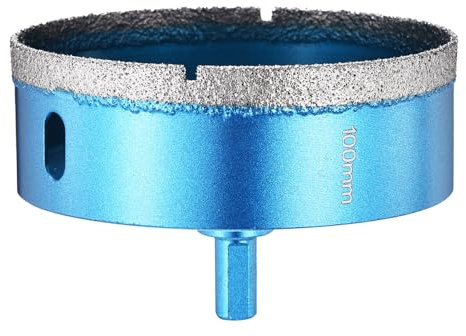 PATIKIL Scie cloche diamant de 100 mm pour perceuses manuelles pour verre, carrelage en porcelaine émaillée, marbre, céramique (bleu)