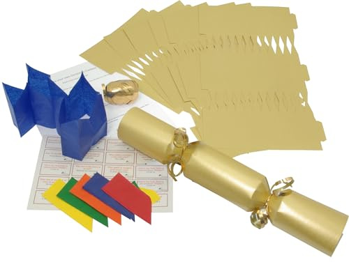 Brimtoy Knallbonbons zum Selbermachen, groß, 35 cm, goldfarben, 10 Stück