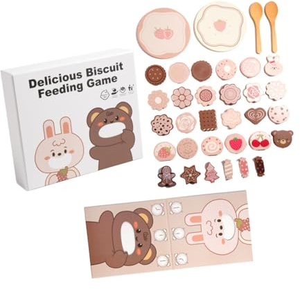 predolo Wooden Toy Animal Feeder with Spoon. Birthday Gift. Primary Coordination Game for Children. Concentration Game.