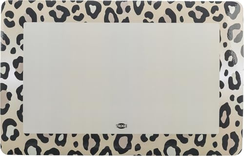 TRIXIE Napfunterlage in Leo-Optik 44 × 28 cm, abwischbare Unterlage für Näpfe - 24588