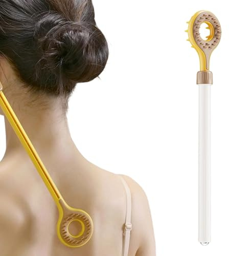 Einziehbarer Duschrückenschrubber, doppelseitiges Kratzwerkzeug, vielseitiges Reinigungszubehör, langer Handgriff, ideal für, Haustiere, Freunde, Männer, Frauen, Erwachsene, Duschbad