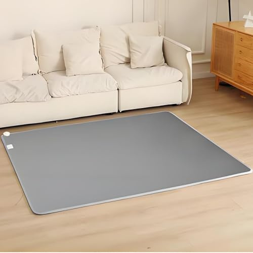 Alfombrilla eléctrica de PVC resistente para calefacción por debajo del suelo para alfombras, temperatura ajustable, calentamiento constante, construcción multicapa, 150 x 180 cm