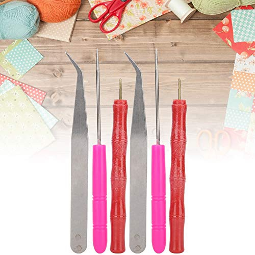 Sonew 2 Juegos de Kits de Herramientas de Quilling con Bolígrafo Enrollado a Mano, Pinzas y Bolígrafo Ranurado - para Manualidades (PVC + acero inoxidable)