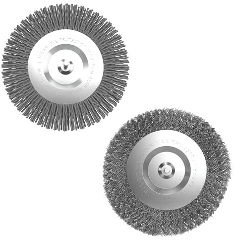 2-er Set Fugenbürsten Ersatz Rundbürste 1x Stahldraht und 1x Kunststoffborsten - Made in Germany - passend für SKIL Weed Brush Weedbuster Urban Series 500 Watt Ersatzbürsten