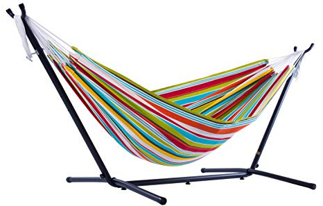 Vivere Doppel Polyester Hängematte mit Hängemattengestell 250 cm, Ciao