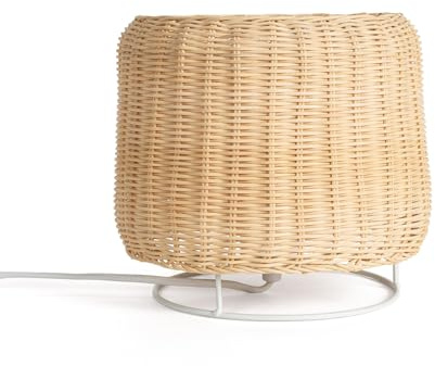 LEDKIA LIGHTING Lámpara de Mesa de Ratán Gondia Natural