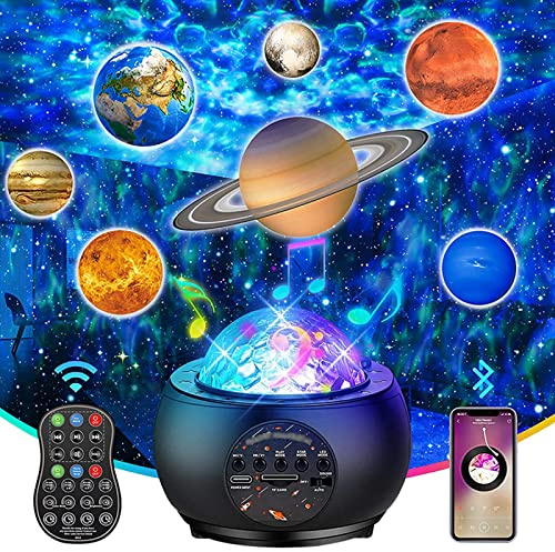LTLWSH Night Light Star Projector, Galaxy Planets Projector Light 15 Colors Nebula Cloud Starlight Projector Starry Night Lamp with Bluetooth Speaker & Remote Control for Kids Adults Gifts Room Decor