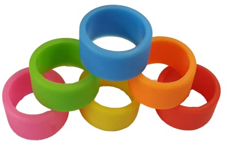 Fat-catz-copy-catz 6x Unisex Fashion Thick Silicone Ring Rubber Bands Mixed Team Multi Colours 12mm Width