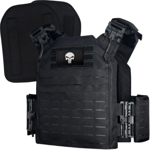 Airsoft Plattenträger Taktische Plate Carrier,Gute Qualität Airsoft Weste aus 1000D Nylon Molle Leichter Schutzweste Schnelllösesystem für Paintball