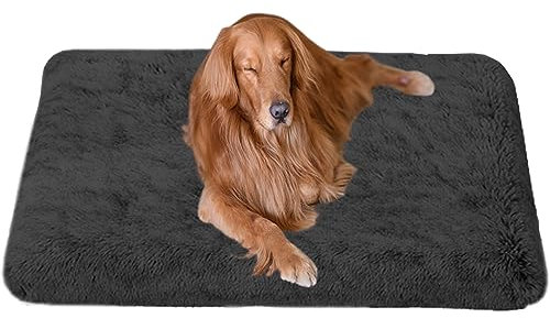 NENIUX Haustierbett, Hundebett, Hundekäfig-Matratze, Anti-Angst, waschbar, Hundekissen, Hundekissen, Katzenkissen, Haustierkissen für große, mittelgroße und kleine Hunde, 50 x 40 x 5 cm, Dunkelgrau