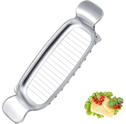 Butterschneider Werkzeug, Edelstahl Metalldraht Käseschneider mit Griffen Tragbarer Handgehaltener Butterschneider Küchenschneidewerkzeug für Eier, Obst, Backen, Weiche Feste Lebensmittel