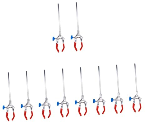 Gatuida 10 Stück Kolbenklemme Labor Klemmhalter Kondensatorrohr Clip Labor Reagenzglas Clip Reagenzglas Halter Klemme Labor Bürettenklemme Laborzubehör 3 Zinken Laborklemme