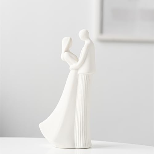 JXCBXJ Romantic Couple Sculpture,Hugging Couple Ceramics Statues,Home Decor Modern Romantic Love Statue,for Office Bookshelf Desktop Decorations.