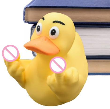 BommFu Lustige Mittelfinger-Ente | Kunsthandwerk Aus Kunstharz Mittelfinger Ente | Gartenzwerg Mittelfingerspielzeug Kleine Enten - Small Duck Mittelfinger Deko Streich Geschenke