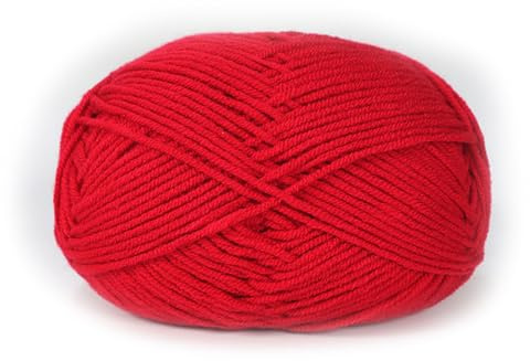 Benyong 5 Stück 250g Häkelgarn Baumwolle Topflappen Dicke Wolle Zum Häkeln Filzwolle Zum Stricken Baumwollgarn Für Mit Der Hand Garn Häkelwolle Weich (Positives Rot)