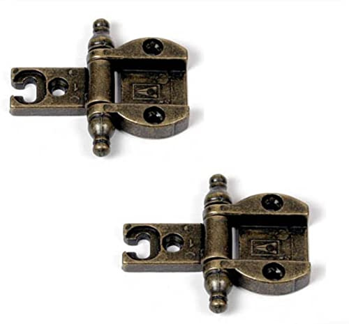BricoShopping Paire de charnières pour porte de meubles anciens en bois et armoires de style classique salon ou chambre à coucher art pauvre lourds battu charnières antiques (Bronze, BS0290)
